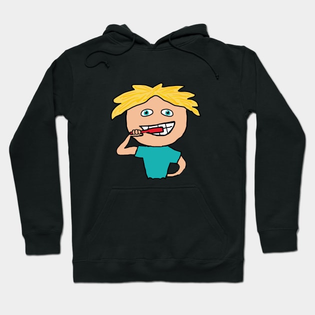 Brushing Teeth Hoodie by Mark Ewbie